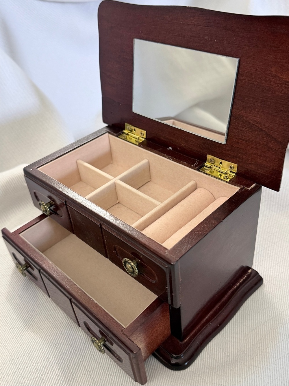 Vintage Gunther Mele Solid Wood Jewelry Box